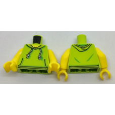 LEGO felsőtest kapucnis pulóver mintával, lime (76382)